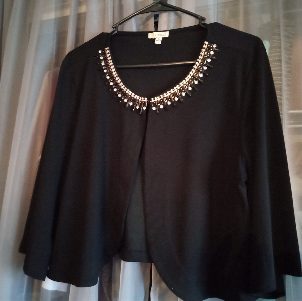 Sequin Black 3/4 Sleeve Jacket